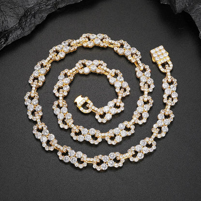 S925 Moissanite Clustered Infinity Link Chain