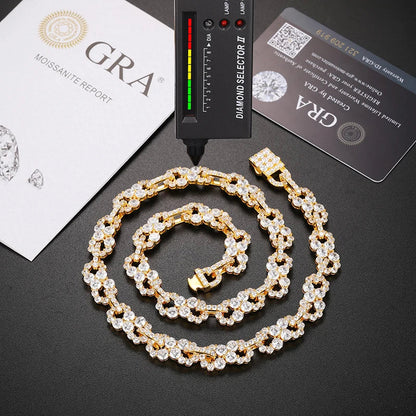 S925 Moissanite Clustered Infinity Link Chain