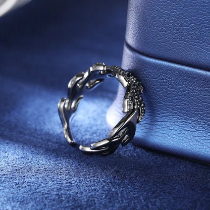 S925 Black Moissanite Flame Ring