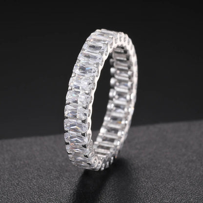 S925 Baguette Moissanite Eternity Band Ring