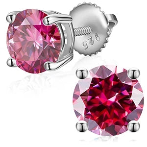 6.5mm S925 Colored Moissanite Stud Earrings