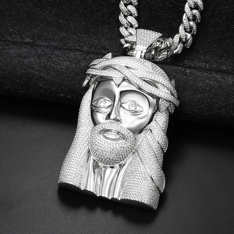 S925 Moissanite Oversized Jesus Pendant