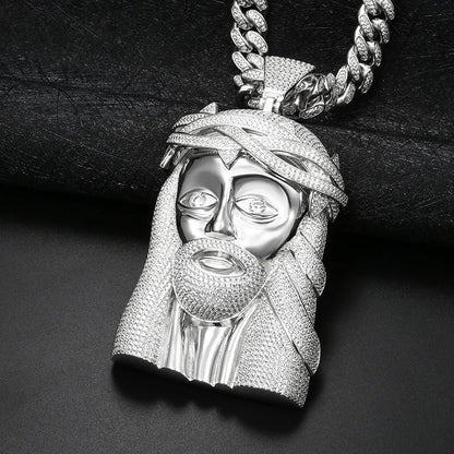 S925 Moissanite Oversized Jesus Pendant