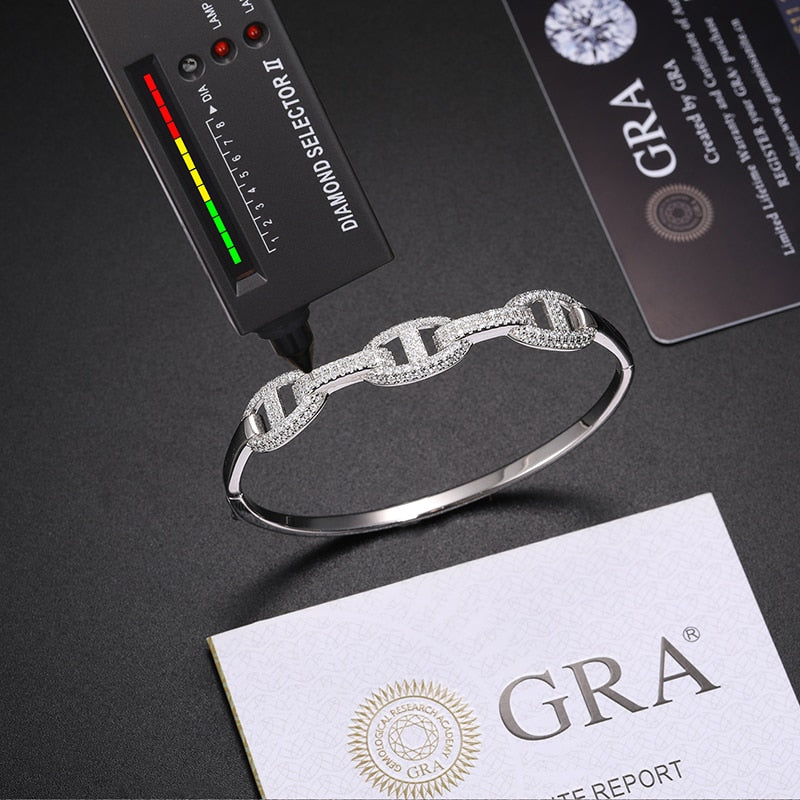 S925 Moissanite Mariner Stationed Bracelet