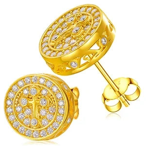 S925 Moissanite Cross Round Cut Earrings