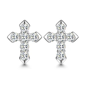 S925 Moissanite Diamond Cross Earrings
