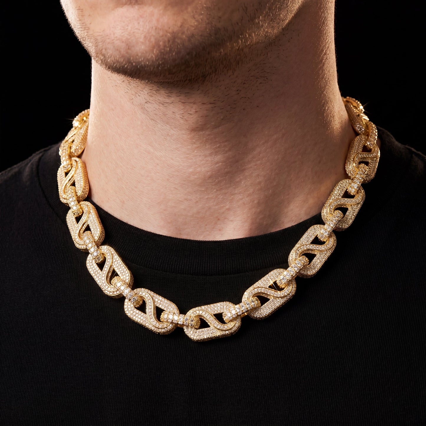14mm S925 Moissanite Infinity Mariner Link Chain