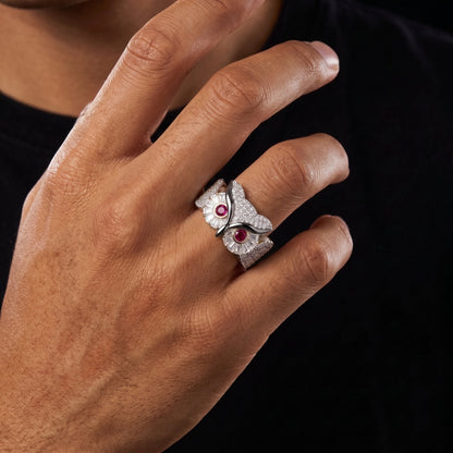 S925 Moissanite Diamond Owl Ring