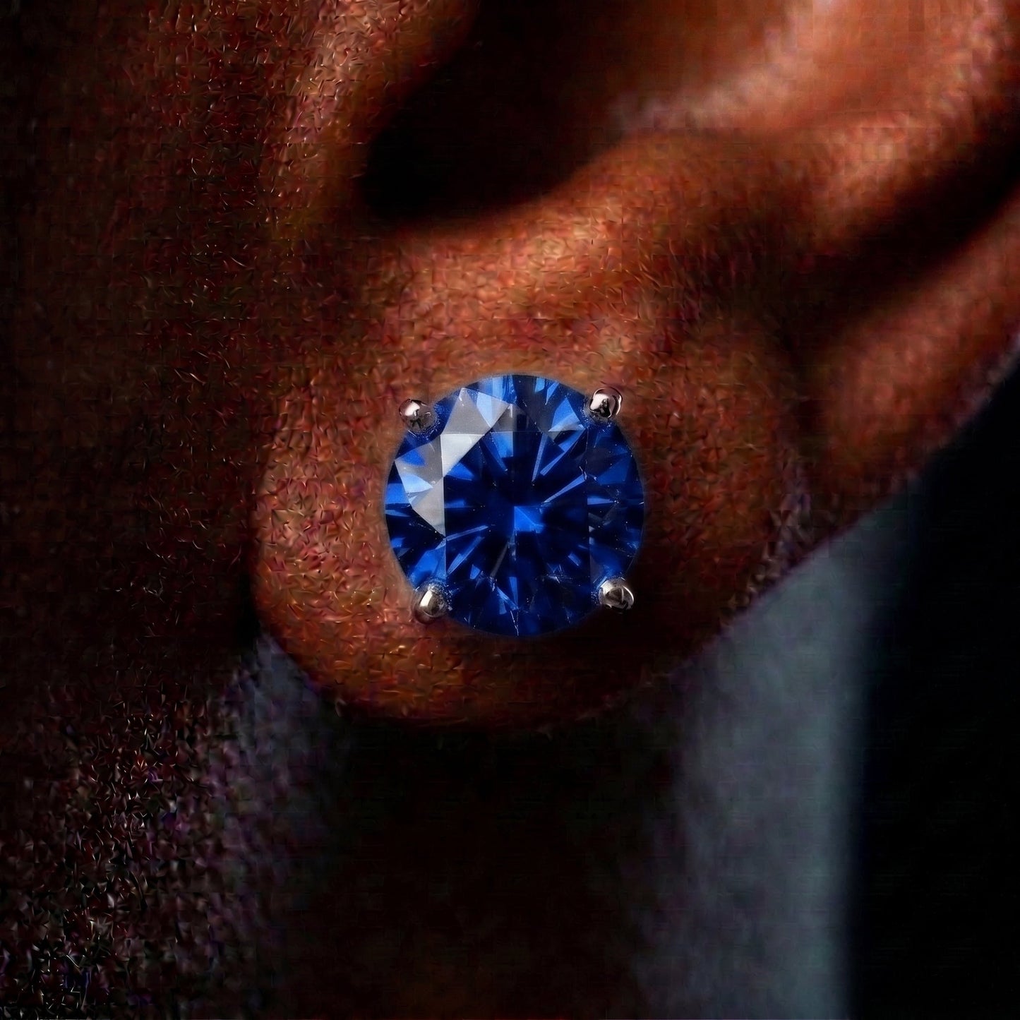 6.5mm S925 Colored Moissanite Stud Earrings