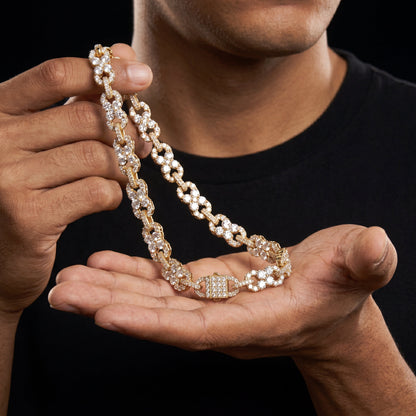 S925 Moissanite Clustered Infinity Link Chain