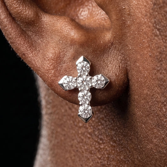 S925 Moissanite Diamond Cross Earrings