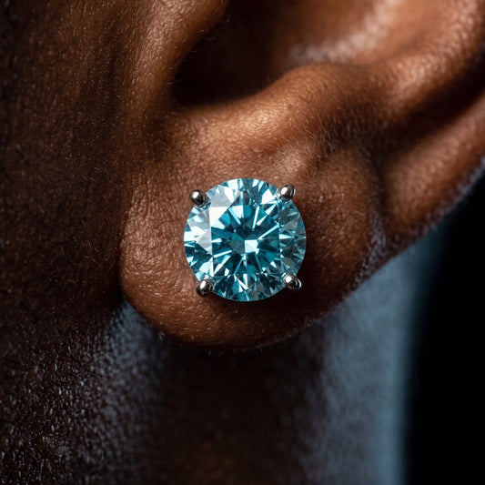 6.5mm S925 Colored Moissanite Stud Earrings