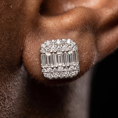 7mm S925 Moissanite Baguette Earrings