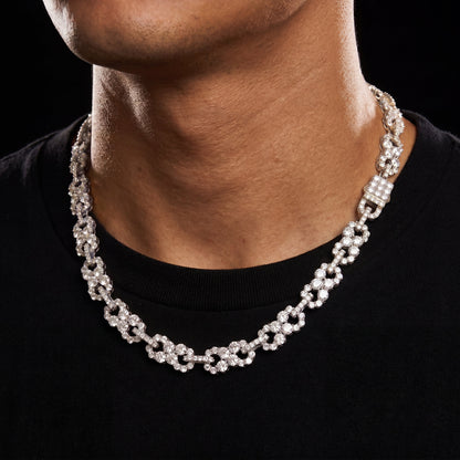 S925 Moissanite Clustered Infinity Link Chain